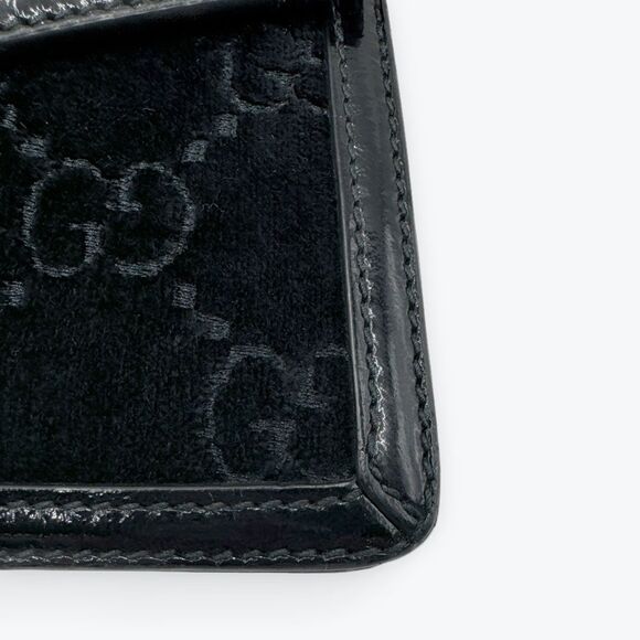 Auth Gucci Black Velvet GG Monogram Sherry Line Small Sylvie Shoulder Bag - Picture 7 of 16